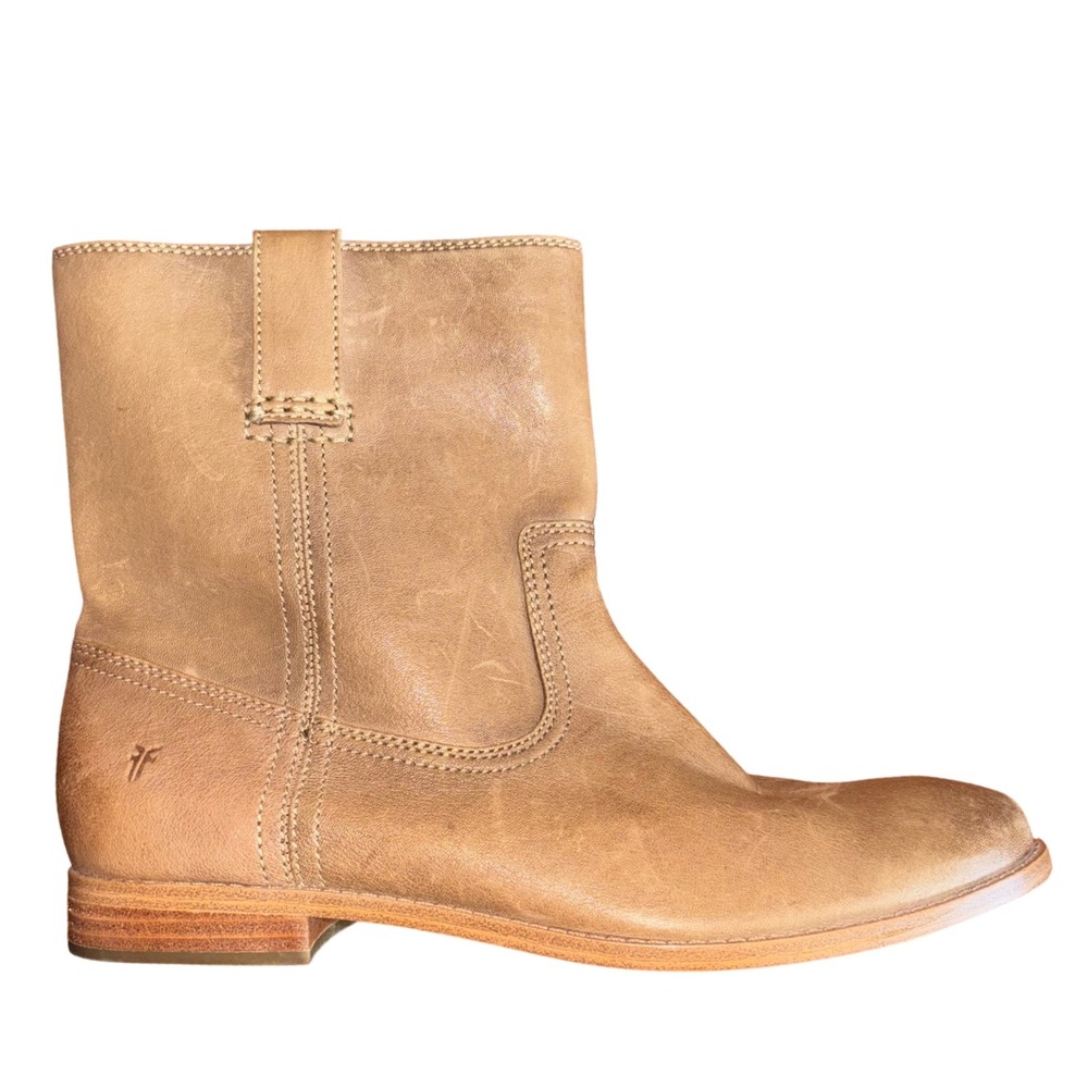 Frye Veronica Short Pull-On Boots • Ash Tan Leather • Women’s 9.5 - Picture 2 of 12